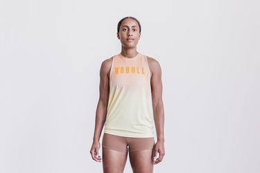 Nobull High-Neck Women's Tank Tops Yellow | Australia (JL1340)